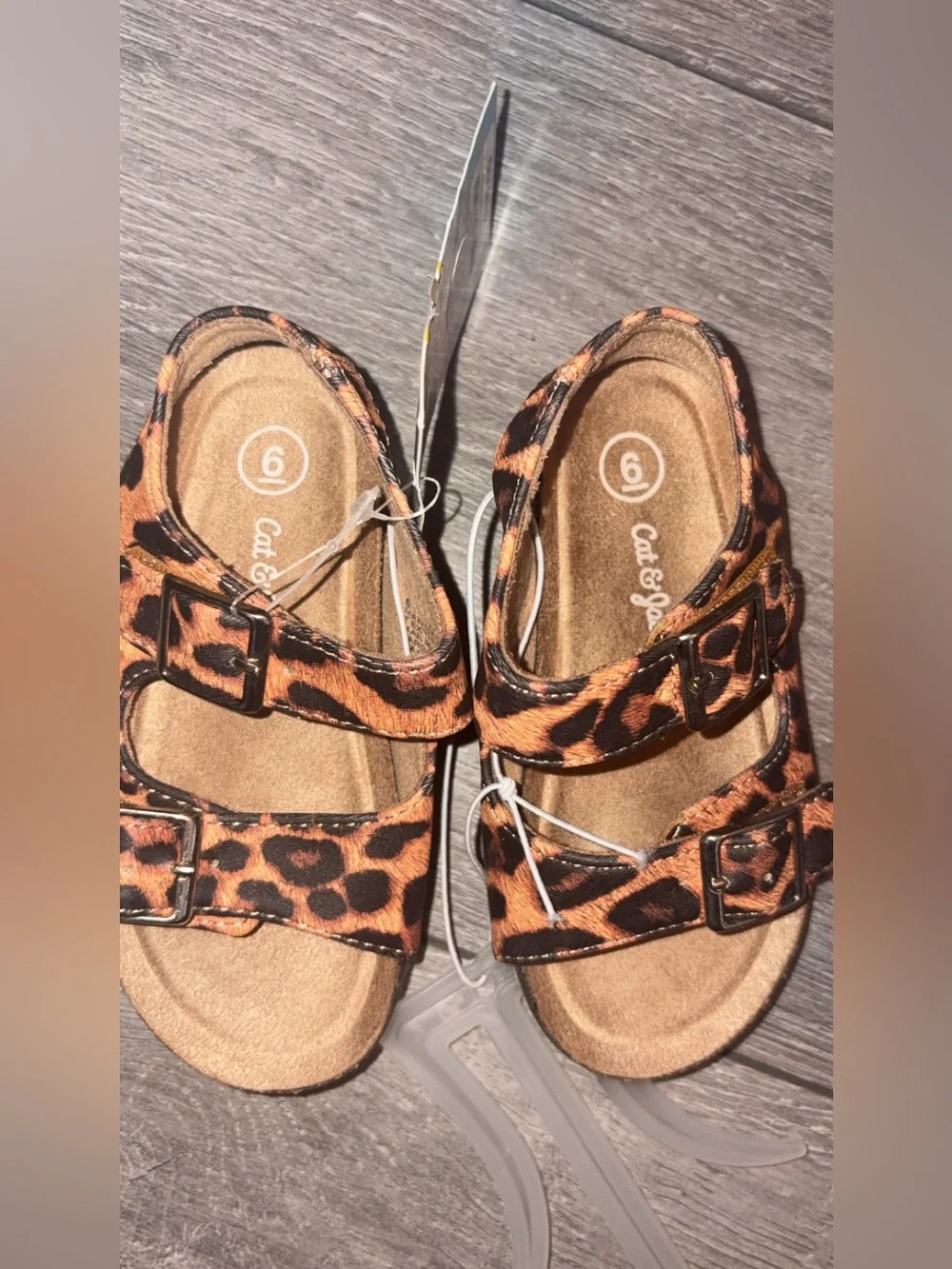Cat & Jack Toddler Girls Size 6 Reagan Cheetah Buckle Sandals New W Tags!